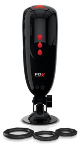 PDX Elite, Dirty Talk Stroker, Pdx-elite Dirty Talk Stroker Masturbator Mit Vibration, Anfängergeeignet, Schwarz, Vaginal - Amorana