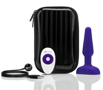 b-Vibe, Analplug „trio“ mit Funk-Fernbedienung und Hardcase, b-Vibe Trio Remote Control Plug Purple