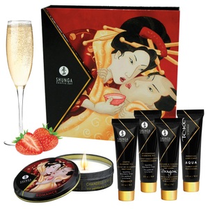 Axami, Axami - Box Sparkling Strawberry Wine - 5 Teile, Shunga Massage-Set Strawberry Wine