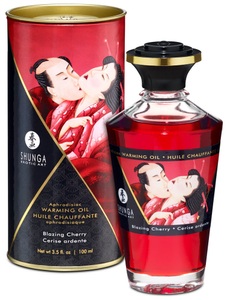 Shunga, Aphrodisiac Oil, Aphrodisiac Warming Oil Blazing Cherry
