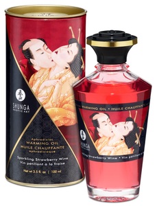 Shunga, Aphrodisiac Oil, Aphrodisiac Warming Oil Sparkling Strawberry Wine