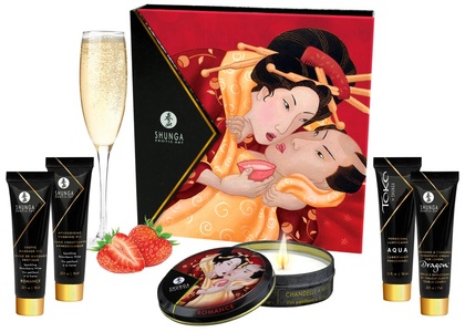 Axami, Axami - Box Sparkling Strawberry Wine - 5 Teile, Shunga Massage-Set Strawberry Wine