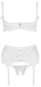 Cotteli, Cotteli - 3-teiliges Hebe Set Weiss - 75B EUR, Cottelli Strapsset weiss