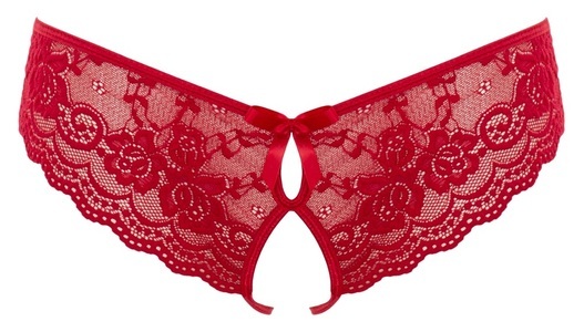 Cottelli Collection Lingerie, Spitzenslip ouvert, Cottelli Slip 3108 Red