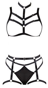 Cottelli LINGERIE, Brust-Geschirr-Set S-L | Cottelli Lingerie, 3-teiliges Harness-Set mit verstellbaren Hakenverschlüssen