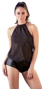 Cottelli Collection Party, Body aus weit geschnittenem Chiffon mit Neckholder zum Binden, 