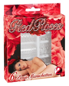 You2Toys, Red Roses Penismanschetten 6er, 6-teiliges Penismanschettenset ?Red Roses?