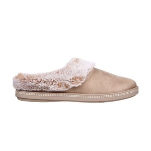 Skechers, Skechers Pantoffel »COZY CAMPFIRE-LOVELY LIFE«, mit Fellimitat-Besatz, Skechers Cozy Campfire Damen Hausschuh Taupe