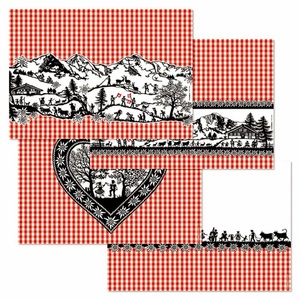 Trendform, Papiertischset, Trendform Tischset Swiss Tradition 5, 29.7 cm x 0.42 m, Rot/Schwarz