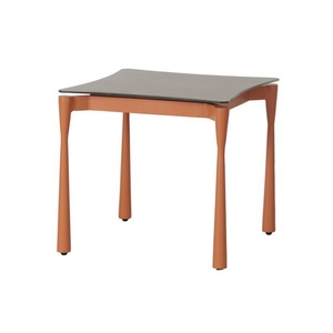 undefined, Beistelltisch Flyer mit Glas-Druck-Tischplatte apricot