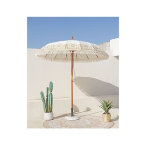 undefined, Sonnenschirm India mit Aufdruck und Fransen
