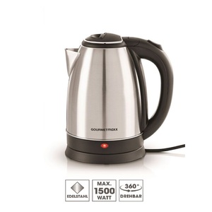 GourmetMaxx, Gourmetmaxx Wasserkocher 1.8 Liter, silber, GourmetMaxx Wasserkocher schnurlos Edelstahl, Schwarz Fassungsvermögen: 1.8