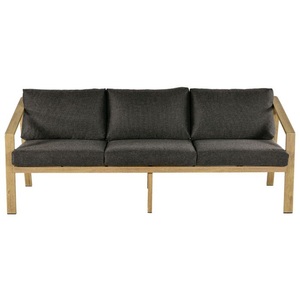 undefined, Sofa 3-Sitzer Paris - Alu-Gestell in Holzoptik