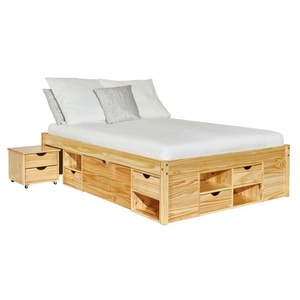 undefined, Funktionsbett aus FSC-Massivholz natur, MID.YOU Stauraumbett 180/200 cm in naturfarben , Claas 180X200 Kiefer Massiv , Holz , Kiefer,Kiefer , massiv,massiv , 180 cm , lackiert,Echtholz,Echtholz , Bettkasten, Lattenrost , 000528032704