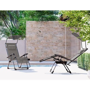 undefined, Sonnenliege mit Sonnendach und Kissen, beige, 