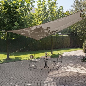 undefined, Sonnensegel quadratisch 3.6m gewoben, taupe, 