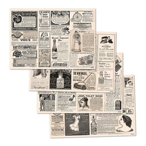 undefined, Papiertischset Newspaper, trendform - Papiertischset NEWSPAPER 4 Sujets à 12 Blatt, One Size, Beige