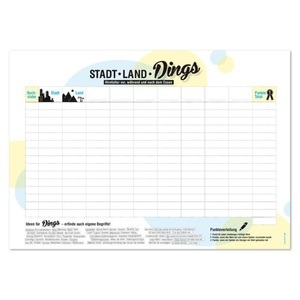 undefined, Papiertischset Stadt, Land, Dings, trendform - Papiertischset STADT-LAND-DINGS 50er Set, One Size, Multicolor