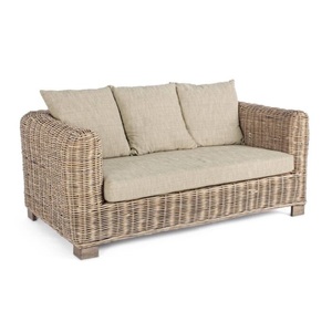 mutoni Garten Deluxe, Gartensofa Rattan mit Kissen Fortaleza (3-Sitzer), Sofa Brunej