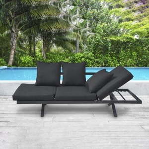 undefined, Sofa Josselin mit verstellbarem Kopfteil, anthrazit, 