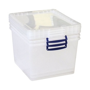 undefined, Boxenset 3er, Really Useful Boxes Aufbewahrungsboxen, transparent, mit Deckel, 33,5L, 3 Stück