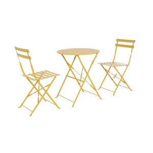 mutoni lifestyle, Bistro-Sitzgruppe Wissant Ocker (3er-Set), Bistroset 3-teilig, klappbar gelb