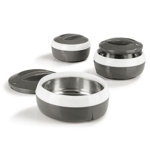 GourmetMaxx, GOURMETmaxx Thermo-Schüssel Set 3 Tlg. Grau/Weiss
