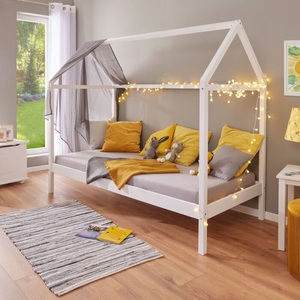 undefined, Hausbett aus massivem Kiefernholz, weiss, 