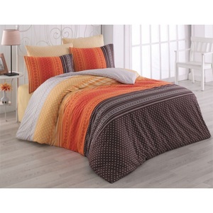 undefined, Bettwäsche Streifen orange-gelb-weiss braun mit Muster, Bettwäsche Streifen orange-gelb-weiss braun mit Muster , 65x100 cm / 160x210 cm