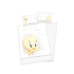HERDING, HERDING Bettwäsche Looney Tunes GOTS 100x135 cm, Herding Heimtextil Baby Best BIO-Bettwäsche Looney Tunes