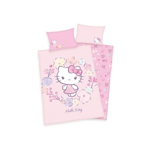 HERDING, HERDING Baby-Bettwäsche HELLO KITTY (40x60/100x135) in rosa, Hello Kitty Babybettwäsche »Hello Kitty«, GOTS zertifiziert - nachhaltig aus Bio-Baumwolle