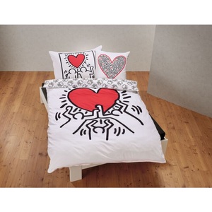 Keith Haring, Keith Haring Bettwäsche Love, weiss, Keith Haring Bettwäschegarnitur Love