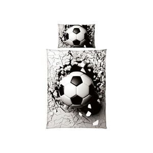 undefined, Bettwäsche mit Fussball in 3D Optik, weiss