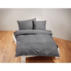 Dormisette, Bettwäsche mit wildem Streifenmuster, grau, 160x210 cm, 