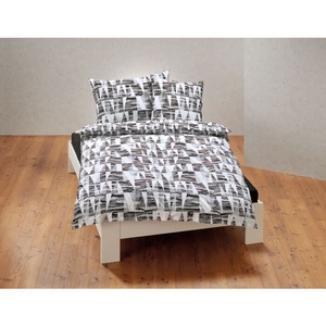 undefined, Bettwäsche mit Triangelmuster schwarz-weiss, grau, Bettwäsche mit Triangelmuster schwarz-weiss ? Kissenbezug ? 65x65 cm
