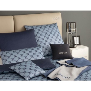 Joop! Satin Bettwäsche Cornflower double, stahlblau, 50x70 cm