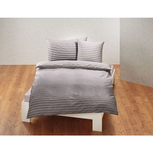 Bettwäsche Satin mit eleganten Streifen, anthrazit