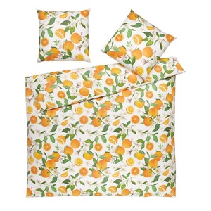 undefined, Bettwäsche mit Orangen und Blütenmotiv ? 200x210 cm