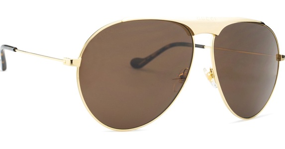 Gucci, Pilotensonnenbrille Mit Etui Damen Gold ONE SIZE, Gucci Sonnenbrillen GG0908S 001