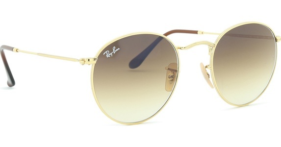Rayban, Ray-Ban ROUND METAL Braun auf Gold S, Ray-Ban Round Metal RB3447 001/51