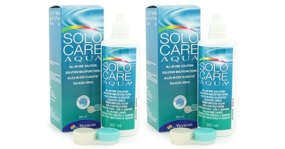Menicon, SOLOCARE AQUA 2 x 360 ml mit Behälter, SOLOCARE AQUA 2 x 360 ml mit Behälter