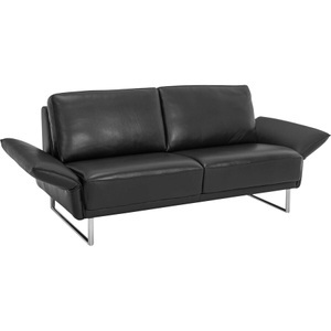 LIVIQUE, Sofa Julia, Sofa Julia Schwarz Leder 184 cm 90 cm Verstellbare Lehne