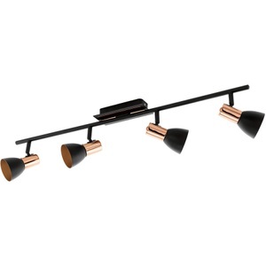 LIVIQUE, Spot Barnham, LED-Deckenstrahler Barnham, Länge 78 cm, schwarz/kupfer