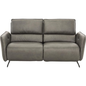 LIVIQUE, Sofa Leon, Sofa Leon Grau Leder 165 cm 91 cm