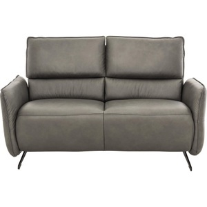 LIVIQUE, Sofa Leon, Sofa Leon Grau Leder 141 cm 91 cm