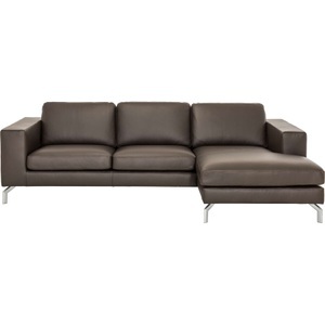 LIVIQUE, Ecksofa Domino, Ecksofa Domino Braun Leder 250 cm 150 cm
