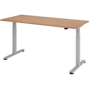 undefined, UPLINER - Schreibtisch, elektrisch höhenverstellbar BxT 1800 x 800 mm Dekor Nussbaum, Schreibtisch Ulm, elektrisch höhenverstellbar, T-Fuss, B 1800 mm, Nussbaum-Dekor