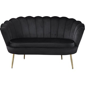 LIVIQUE, Sofa Pedro, Sofa Pedro Schwarz Stoff 136 cm 76 cm