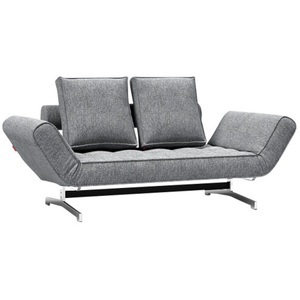 Coop, Coop Bettsofa Ghia, Bettsofa Ghia Grau/Silber Stoff/Metall 210 cm 80 cm