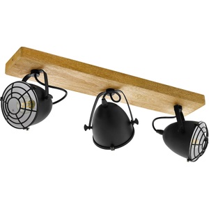 Eglo, Deckenstrahler Gatebeck aus Holz und Metall, 3-fl., Deckenstrahler Gatebeck aus Holz und Metall, 3-fl.